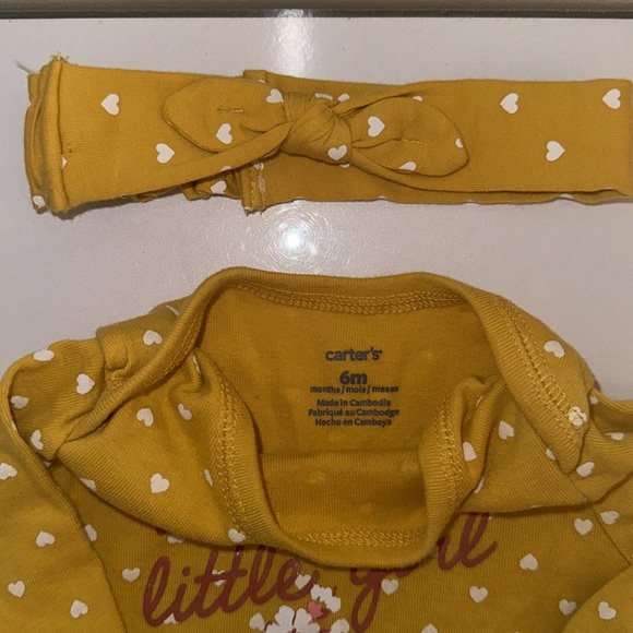 Carter’s Baby Girl 6M One Piece “Daddy’s Little Girl” with Headband - Picture 3 of 4